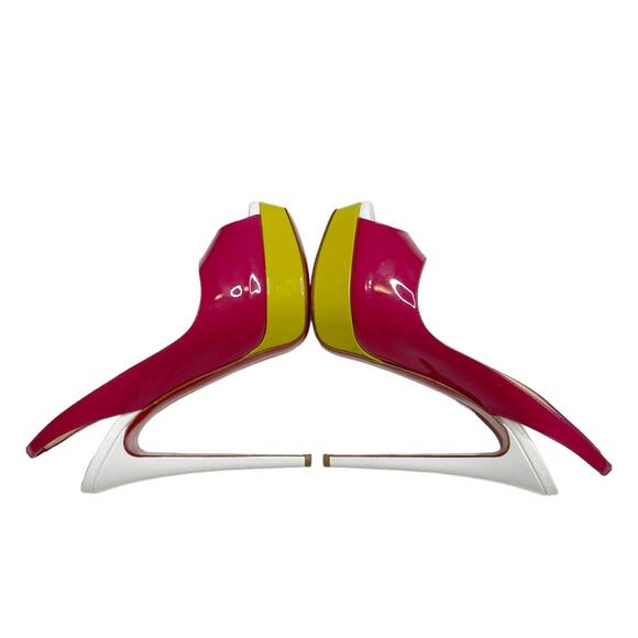 CHRISTIAN LOUBOUTIN Lady Peep Sling 150 Patent Leather in Cyclamen - Picture 6 of 14